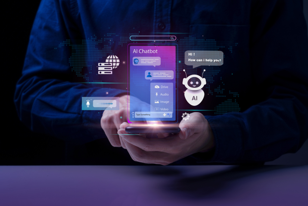 HR chatbot answering employee questions on laptop screen