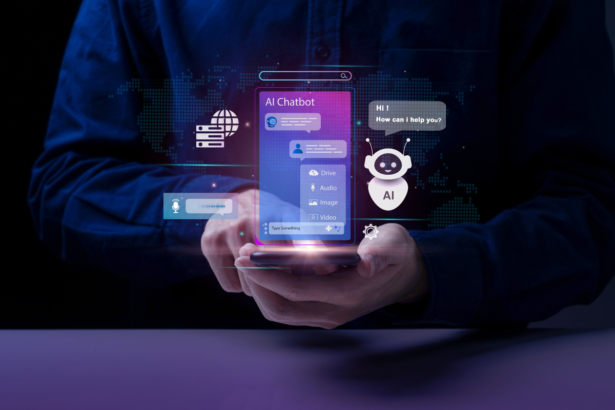 HR chatbot answering employee questions on laptop screen